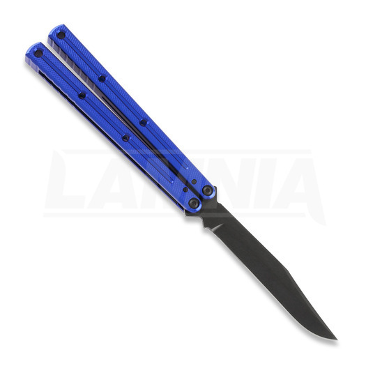 Nož motýlek Squid Industries Krake Raken Bowie Inked Blue V2.5