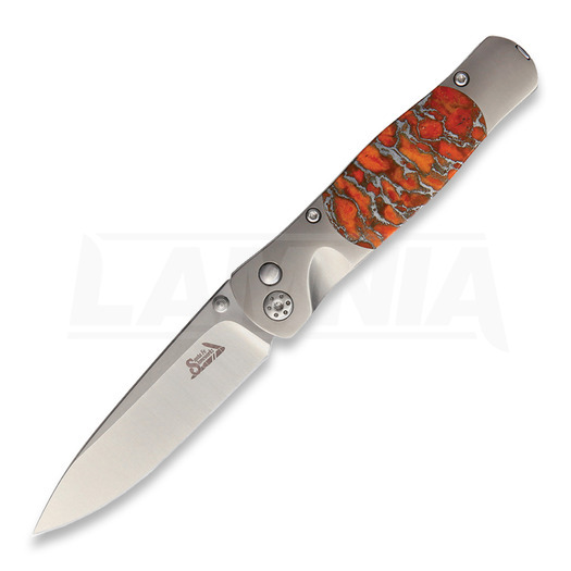 Zavírací nůž Santa Fe Stoneworks Tesoro Button Lock, Orange Coral
