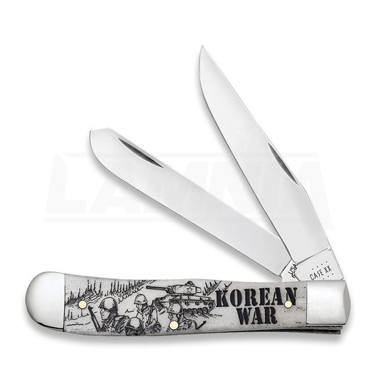 Case Cutlery War Series Korean Natural Bone Smooth Trapper folding knife 50951