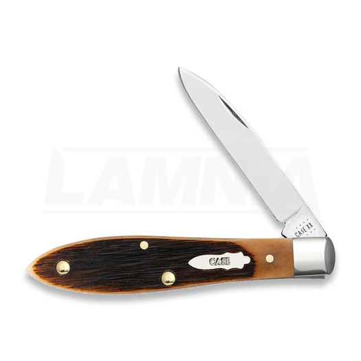 Case Cutlery Bose Amber Bone Sawcut Jig Barehead Tear Drop pocket knife 17895
