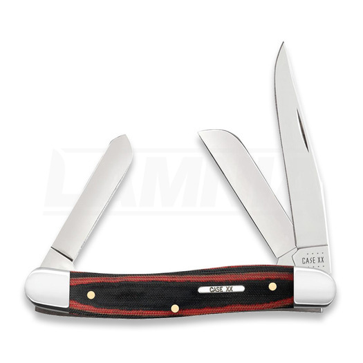Case Cutlery Black Red Micarta Smooth Medium Stockman pocket knife 27853