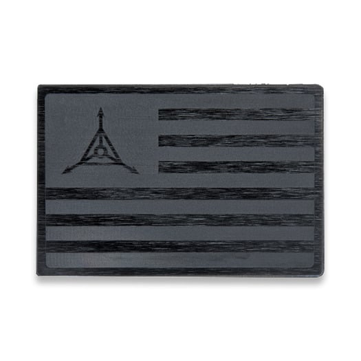 Ραφτό σήμα Triple Aught Design Ti Flag Titanium Black/Silver TAD Logo