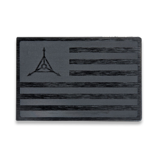 Triple Aught Design Ti Flag Titanium Black/Silver TAD Logo Aufnäher