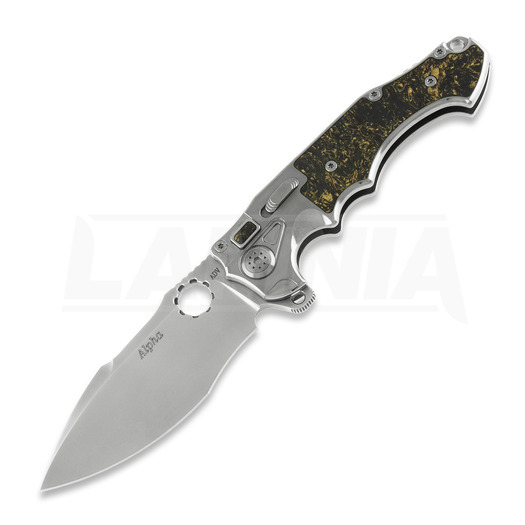 Andre de Villiers Alpha folding knife, satin with copper shred