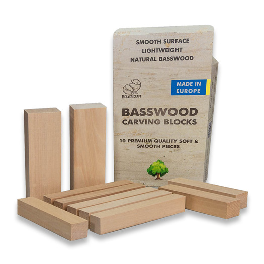 BeaverCraft Wood Carving Blocks set 10pcs Basswood BW10