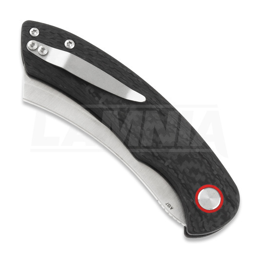 Skladací nôž Red Horse Knife Works Hell Razor P Carbon Fiber, Auto, Satin