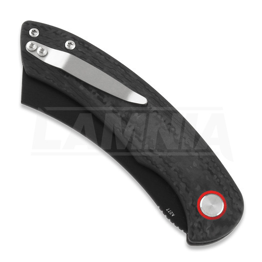 Navalha Red Horse Knife Works Hell Razor P Carbon Fiber, Auto, PVD Black