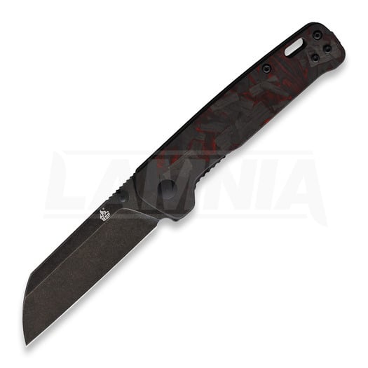QSP Knife Penguin 折叠刀, red/black carbon fiber