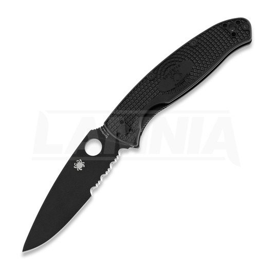 Spyderco Resilience Lightweight folding knife, black, combo edge C142PSBBK
