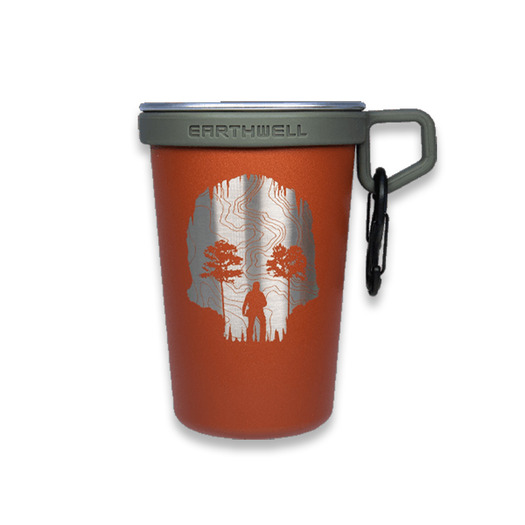 Triple Aught Design Earthwell Pint Cup Sierra Red Topo Skull Cave