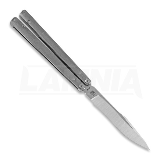 Maxace Pian M390 Gray balisong kniv, stonewashed