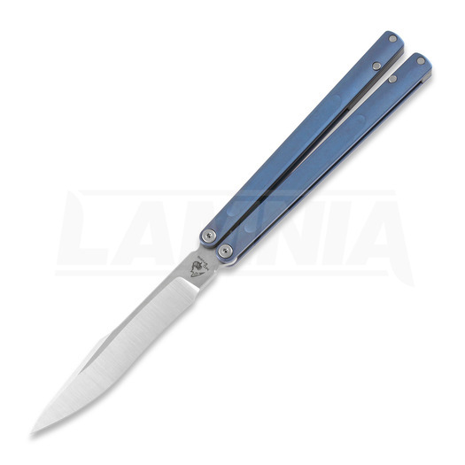 Maxace Pian M390 Blue balisong kniv, satin