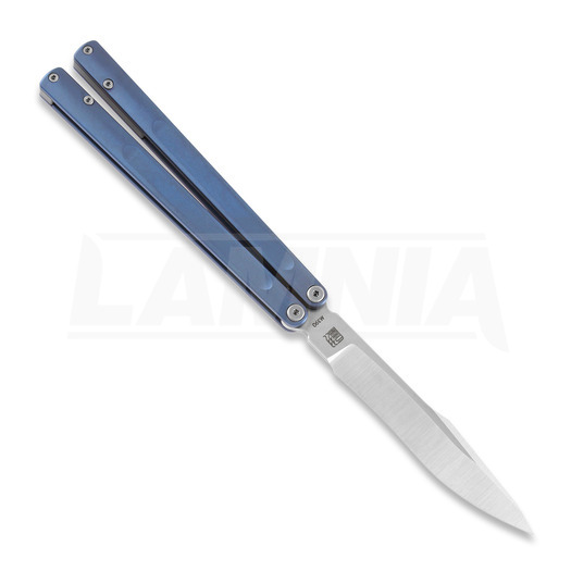 Maxace Pian M390 Blue balisong kniv, satin