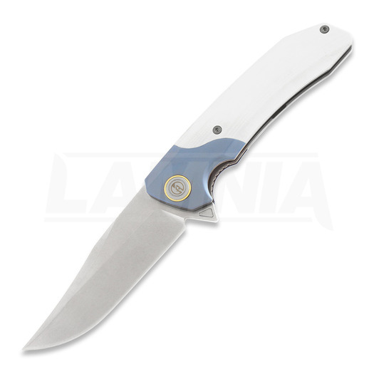 Maxace Goliath 2.0 M390 Bowie folding knife, white G10