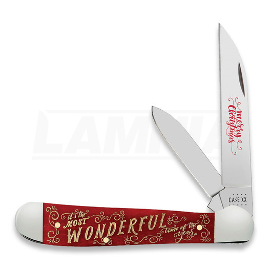Pocket knife Case Cutlery Christmas Dark Red Bone Smooth Copperhead 10605
