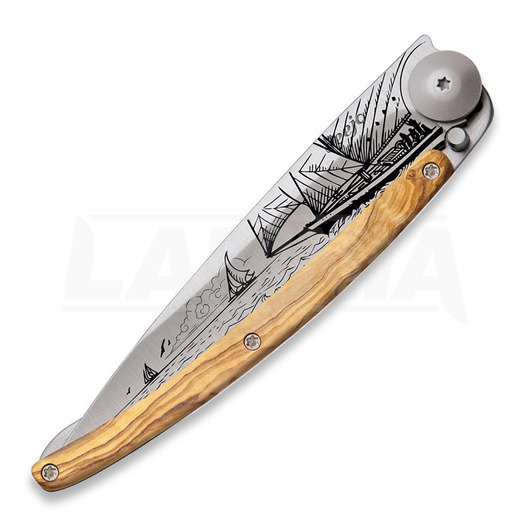 Zavírací nůž Deejo 37g Olive Wood/Sailing