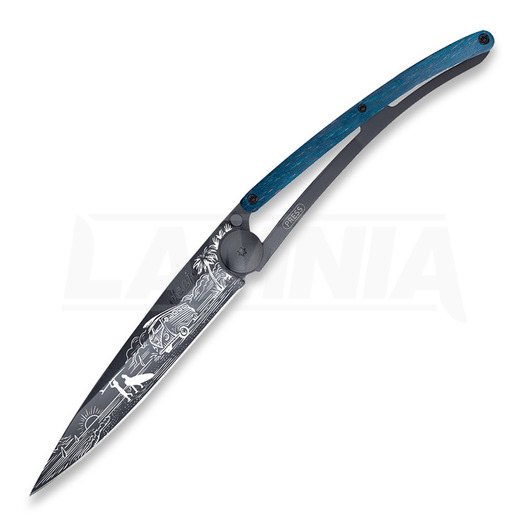 Deejo 37g Blue Beech Wood folding knife