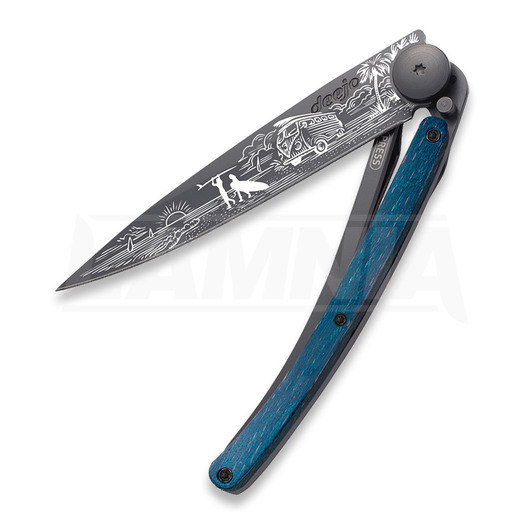 Deejo 37g Blue Beech Wood סכין מתקפלת