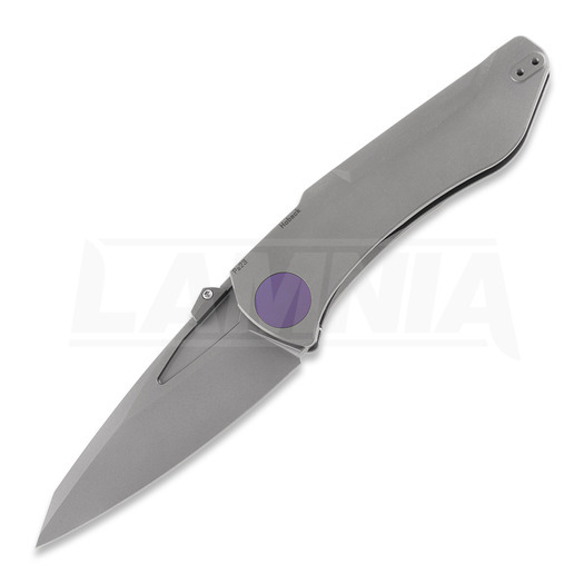 Jake Hoback Knives Summit foldekniv, Stonewash/Purple