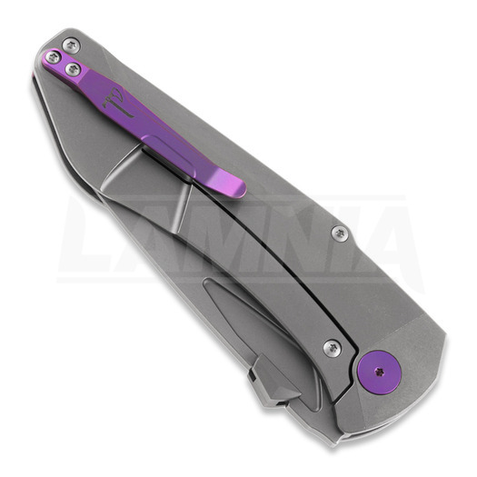 Jake Hoback Knives Summit sulankstomas peilis, Stonewash/Purple