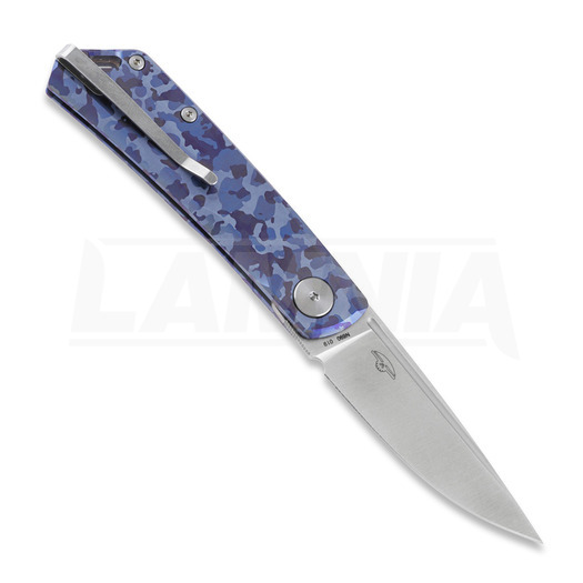 RealSteel Luna Ti-Patterns folding knife, blue camo 7001-TC2
