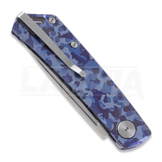 RealSteel Luna Ti-Patterns sulankstomas peilis, blue camo 7001-TC2
