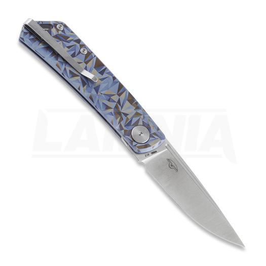 Nóż składany RealSteel Luna Ti-Patterns, blue geometry 7001-TC3