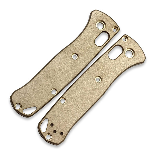 Flytanium Classic Brass Scales for Benchmade MINI Bugout - Antique Stonewash