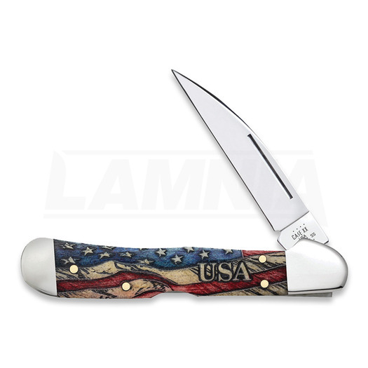 Case Cutlery Vintage Flag Natural Bone Color Wash CopperLock folding knife 36033
