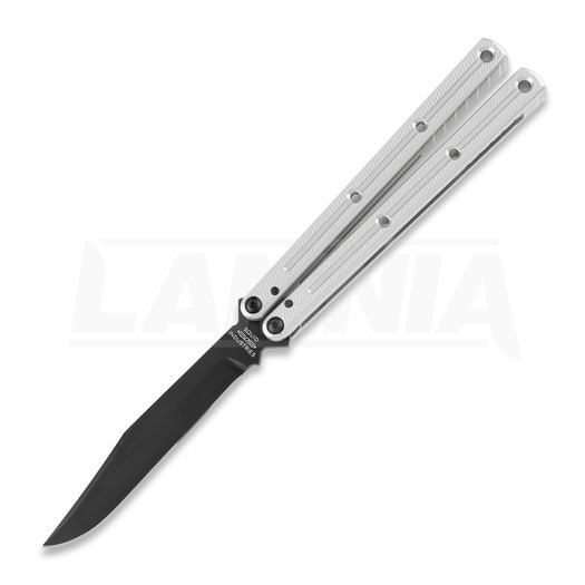 Squid Industries Krake Raken Bowie Inked Silver V2.5 butterfly knife