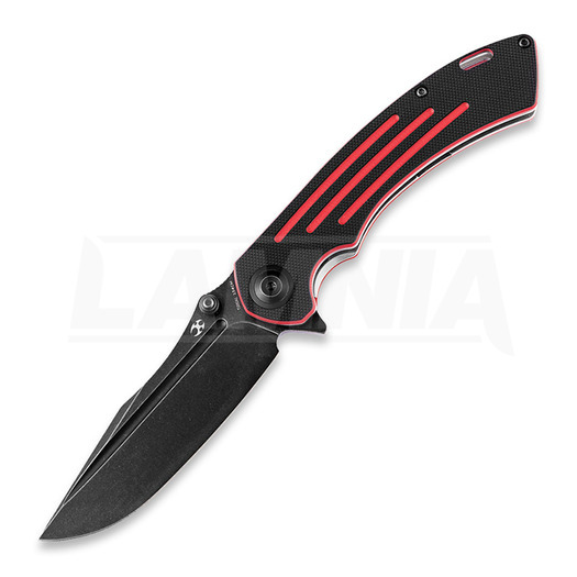 Kansept Knives Pretatout Black and Red G10 összecsukható kés