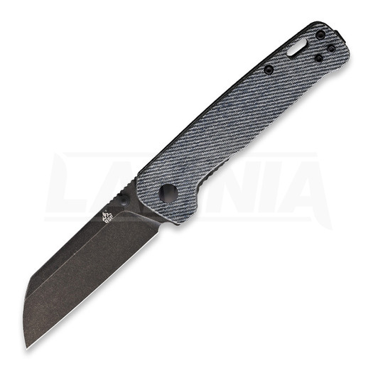 QSP Knife Penguin D2 Black Denim Micarta összecsukható kés