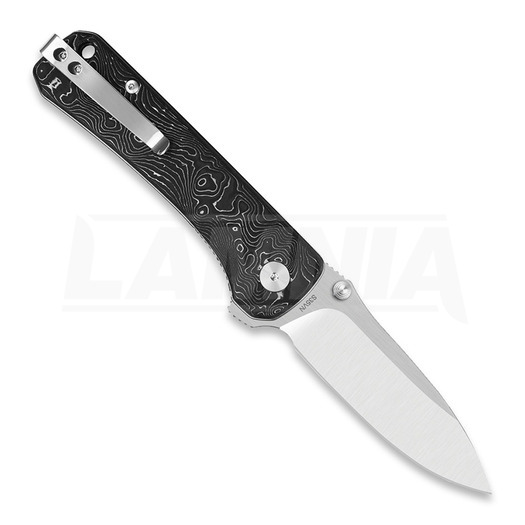 QSP Knife Hawk Linerlock Al Foil CF folding knife