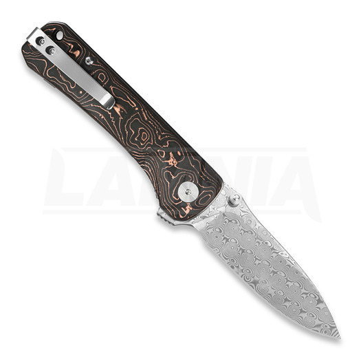 QSP Knife Hawk Linerlock Copper Foil CF folding knife