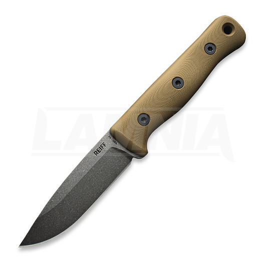 Reiff Knives F4 Bushcraft överlevnadskniv, brun