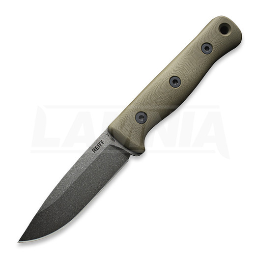 Reiff Knives F4 Bushcraft overlevelseskniv, olivengrønn
