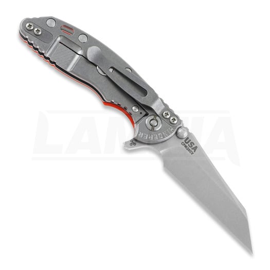 Hinderer 3.0 XM-18 Wharncliffe Tri-way Stonewash Orange G10 folding knife