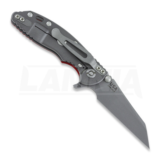 Couteau pliant Hinderer 3.0 XM-18 Wharncliffe Tri-Way Working Finish Red G10