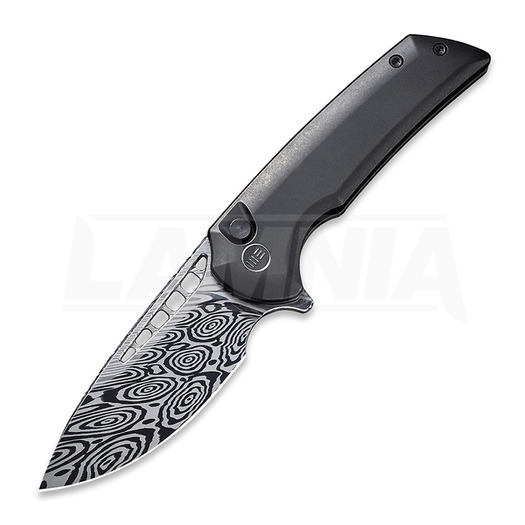 We Knife Mini Malice Heimskringla Damasteel összecsukható kés, fekete WE054BL-DS1