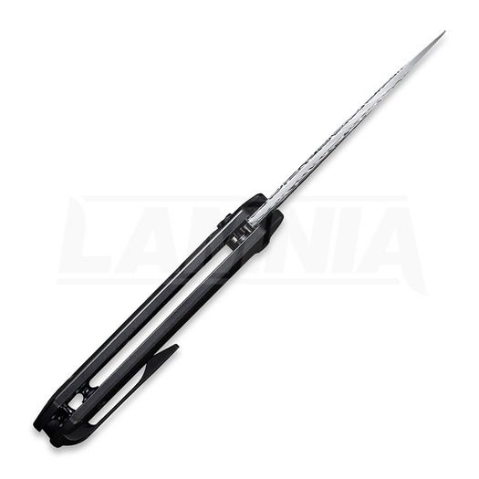 Nóż składany We Knife Mini Malice Heimskringla Damasteel, czarny WE054BL-DS1