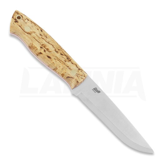 Brisa Trapper 115 knife, Elmax Scandi, curly birch, firesteel