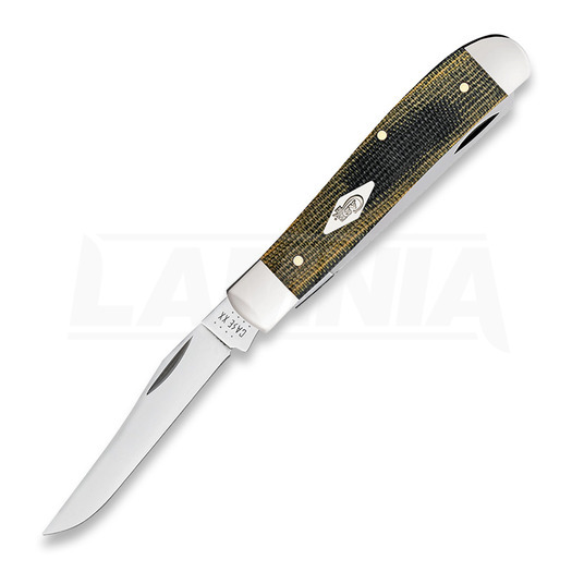 Складной нож Case Cutlery Black/Green/Natural Canvas Micarta Smooth Mini Trapper 23472