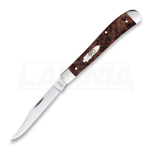 Pocket knife Case Cutlery Brown Maple Burl Smooth Slimline Trapper 64063