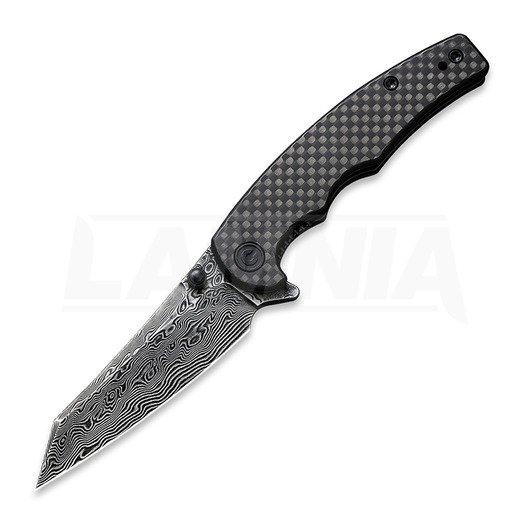CIVIVI P87 Folder Damascus סכין מתקפלת, twill carbon fiber overlay C21043-DS1