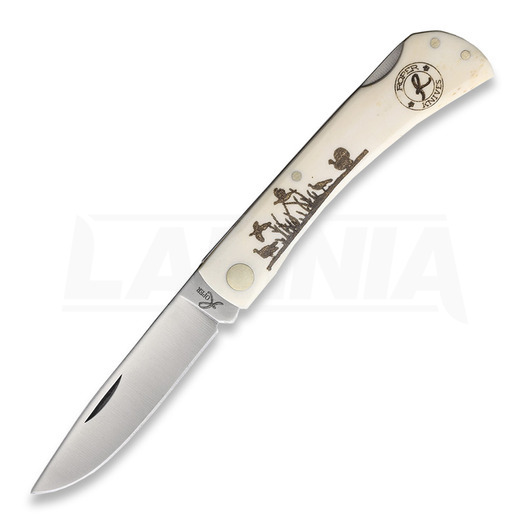 Roper Knives Turkey Schrimshaw White Smooth pocket knife