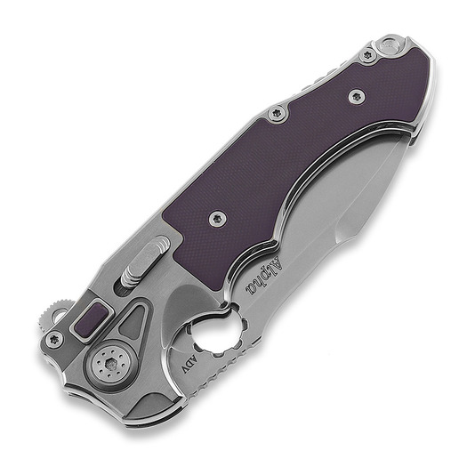 Andre de Villiers Alpha összecsukható kés, Bead Blasted/Satin, Purple G10