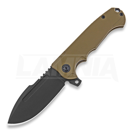 Andre de Villiers Harpoon F17 Black/Tan folding knife