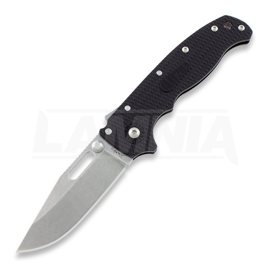 Demko Knives AD 20.5 Stonewashed összecsukható kés, Clip Point, fekete