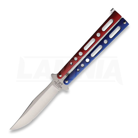 Bear & Son Butterfly Red White Blue סכין מתקפלת
