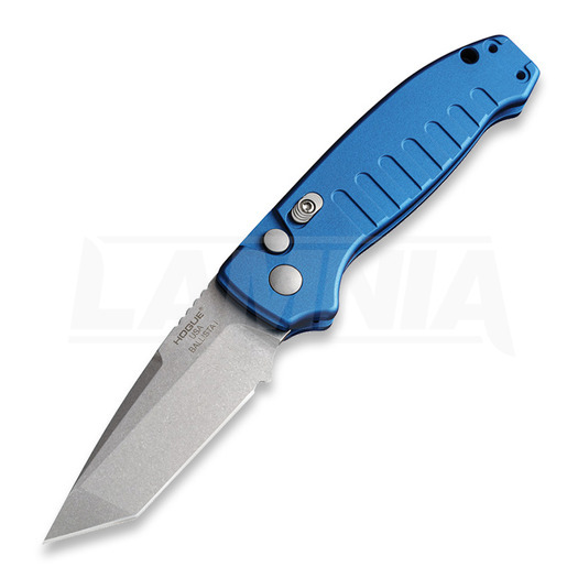 Hogue Auto Ballista Button Lock folding knife, Tanto, blue